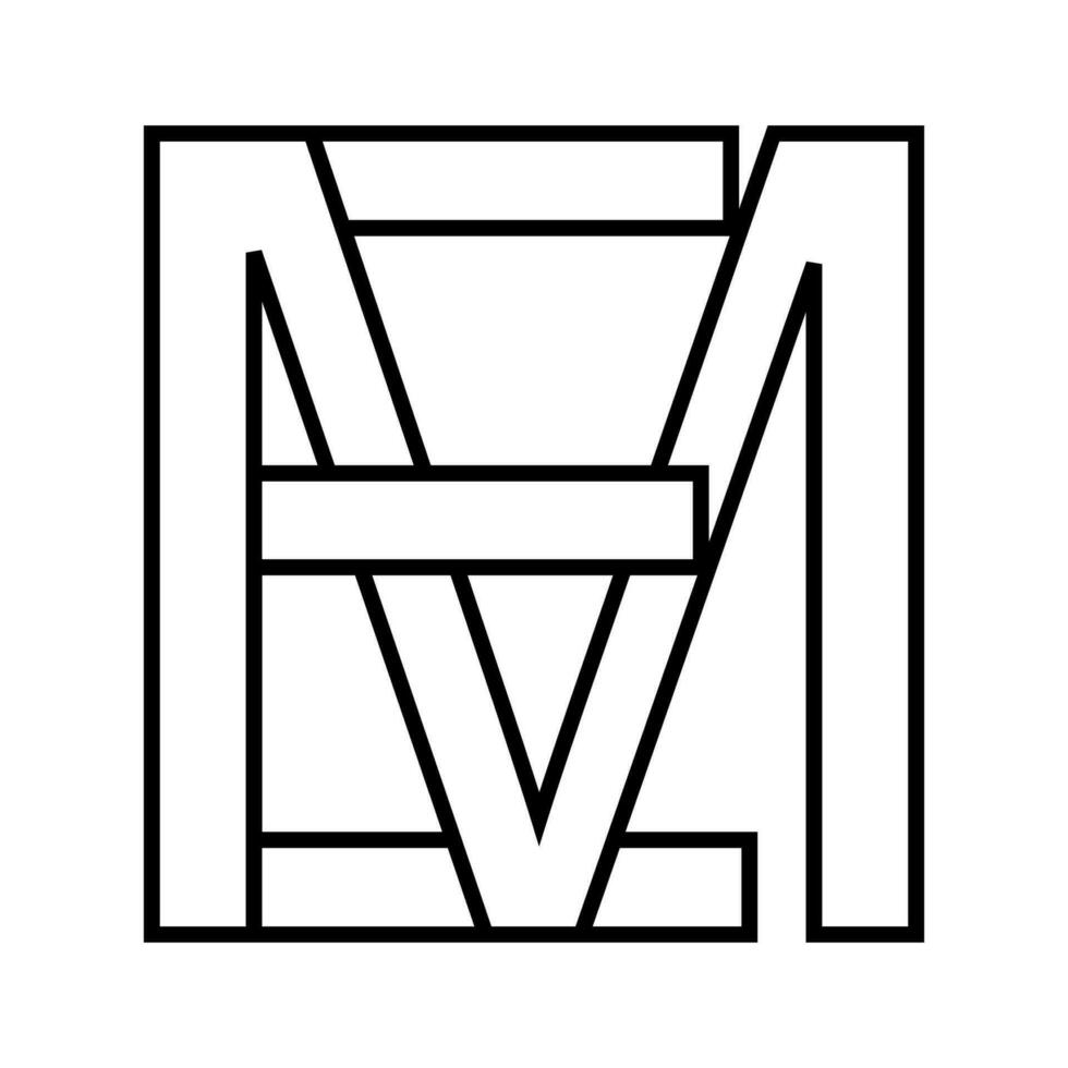 logo firmar yo em icono doble letras, logotipo metro mi vector