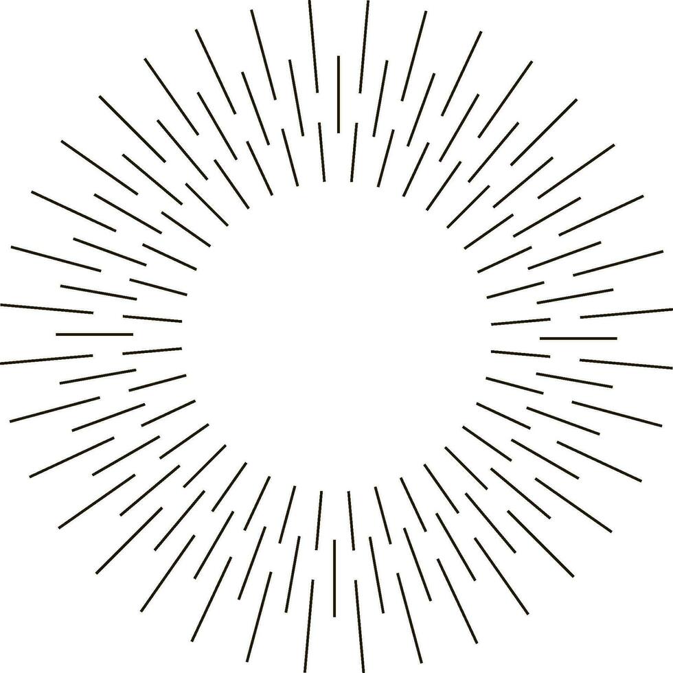Sun rays hand drawn, Sunburst Vector, Sun rays Icon Hipster vector