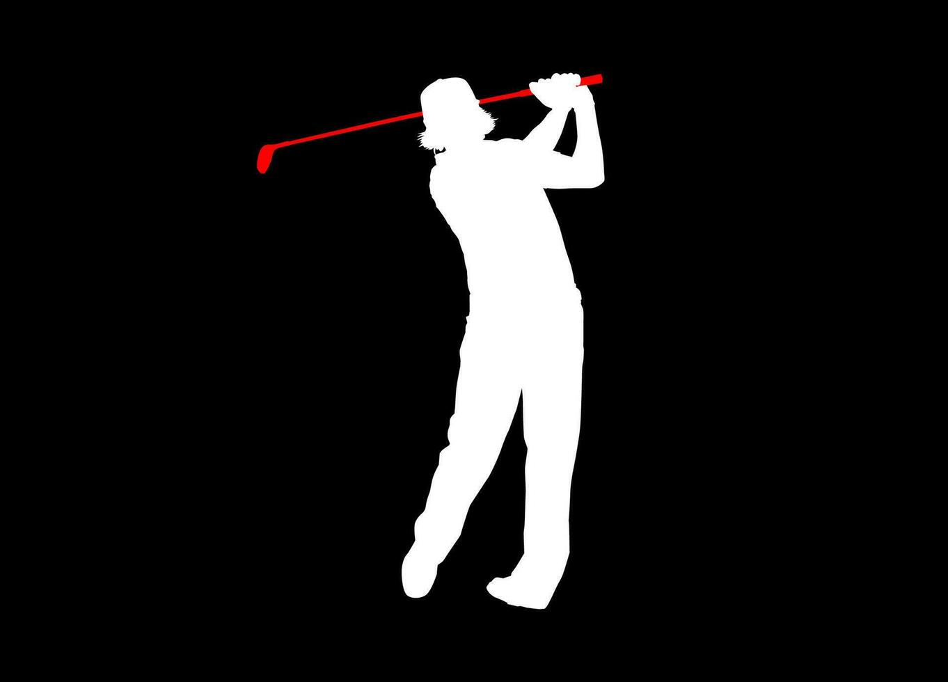 alto detalles de golf jugador silueta. mínimo símbolo y logo de deporte. ajuste para elemento diseño, fondo, bandera, fondo, cubrir. vector eps 10