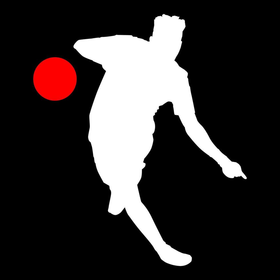 High details of soccer player silhouette. Minimal symbol and logo of sport. Fit for element design, background, banner, backdrop, cover. Vector Eps 10