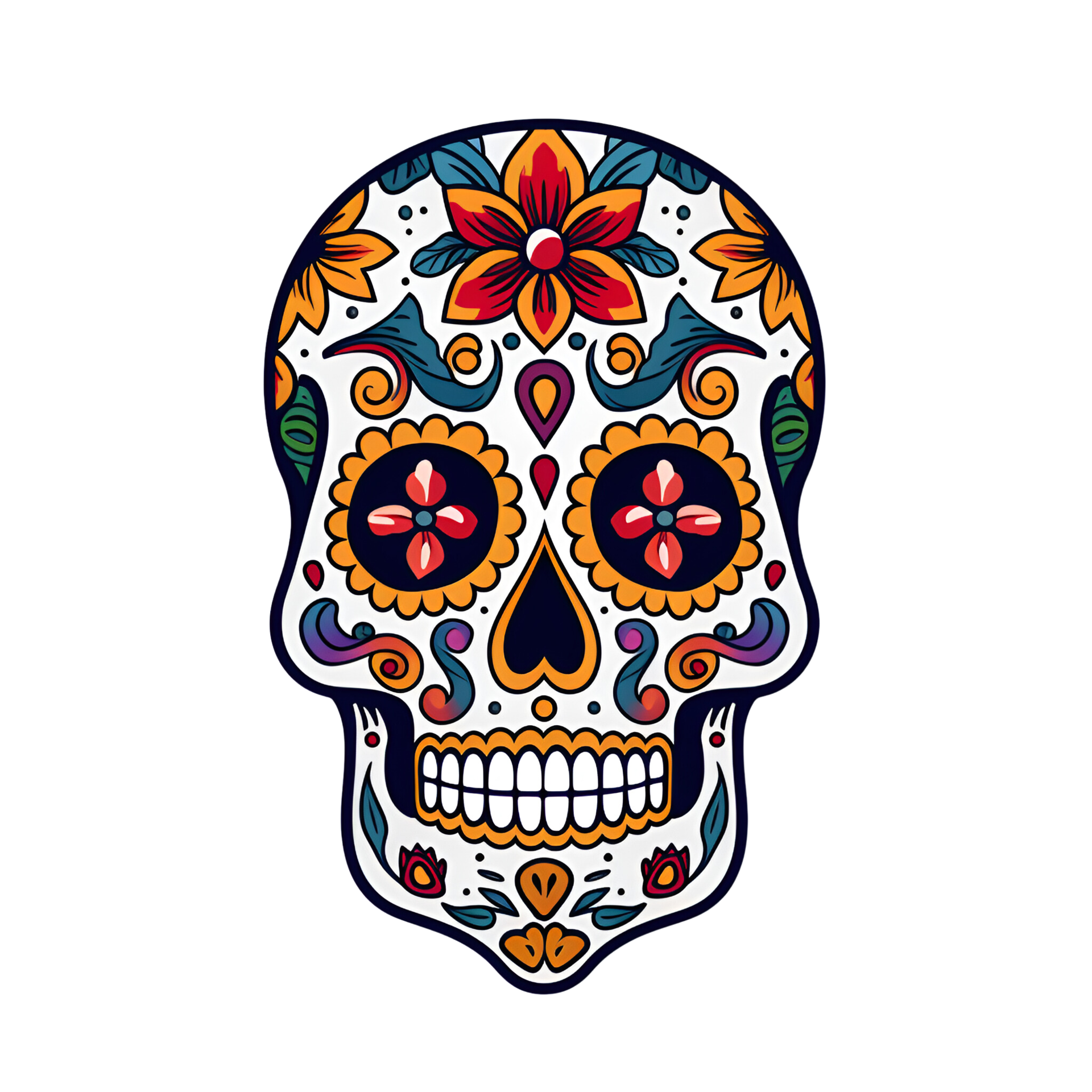 Cartoon Style Candy Skull Day of the Dead Candy Skull Halloween Candy