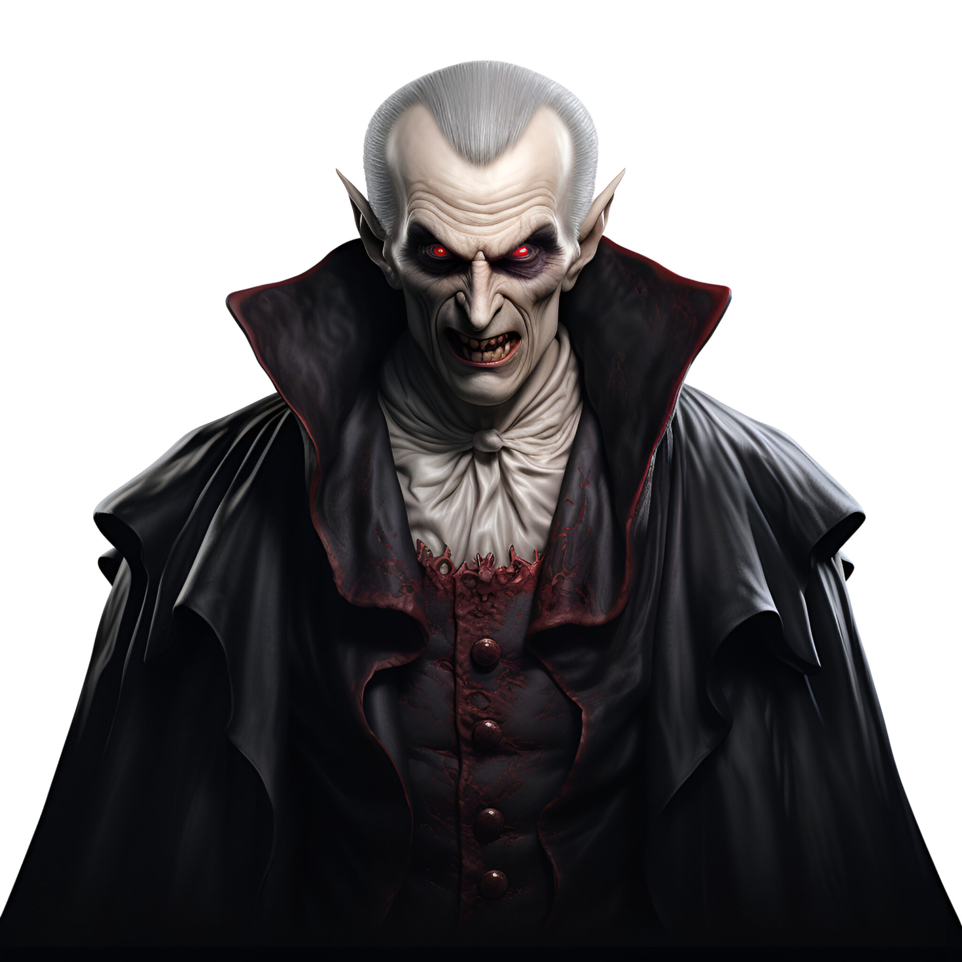 Realistic style halloween vampire no background perfect for print on