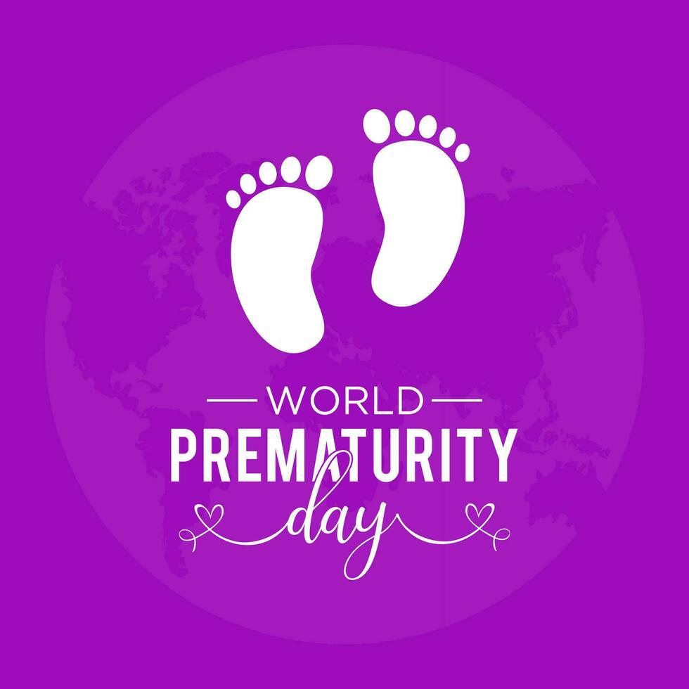 World prematurity day is observed every year in november 17th. Vector illustration on the theme of world prematurity day. Template for banner, greeting card, poster with background.