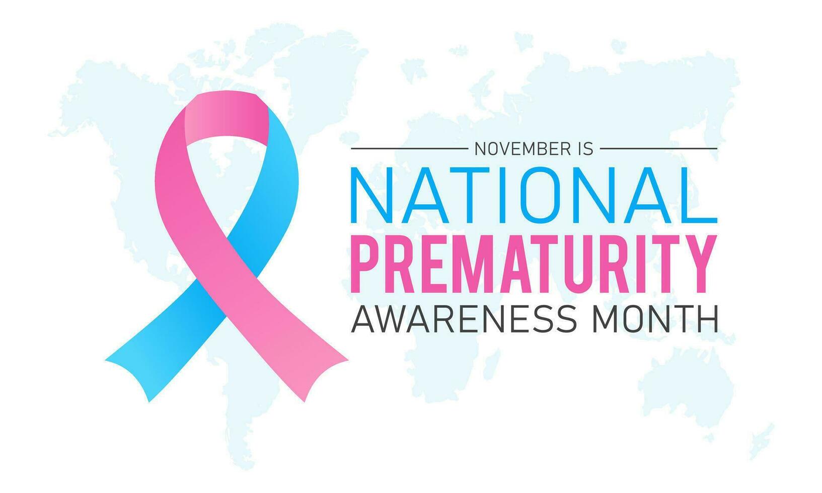 Prematurity awareness month is observed every year in november. November is national prematurity awareness month. Vector template for banner, greeting card, poster with background.