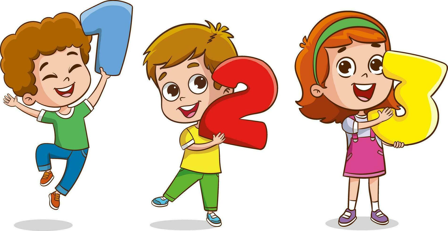 vector illustration of Education Concept With Funny School Child