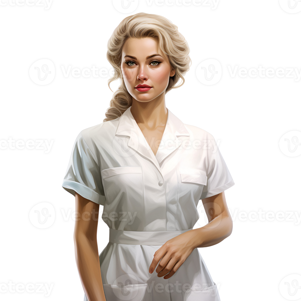 Beautiful nurse No Background Applicable to any context Perfect for print on demand AI Generative png
