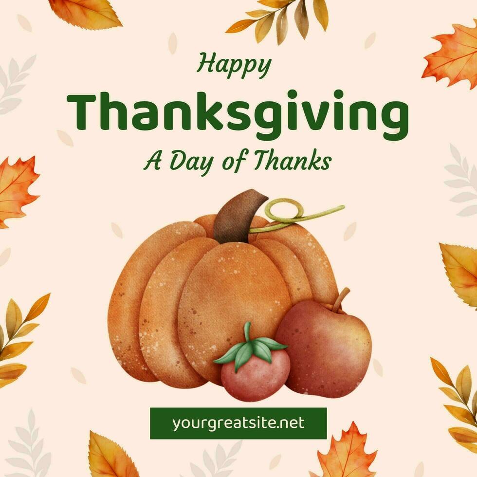 Seasonal Happy Thanksgiving Greeting Linkedin Post template