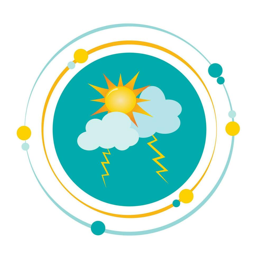 Sun and clouds vector illustration graphic icon