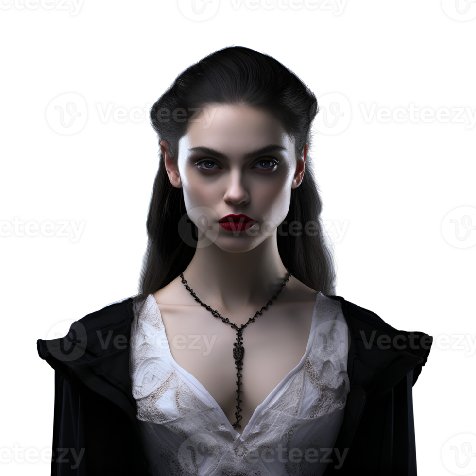 Beautiful Female Vampire No Background Perfect for print on demand merchandise AI Generative png