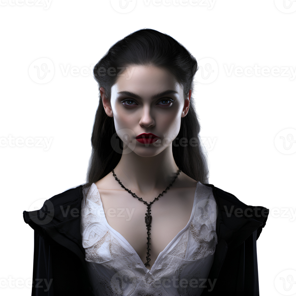 Beautiful Female Vampire No Background Perfect for print on demand merchandise AI Generative png