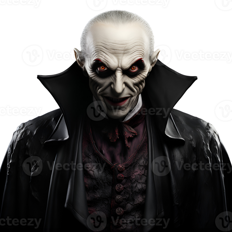 Realistic Style Halloween Vampire No Background Perfect for Print on Demand Merchandise AI Generative png