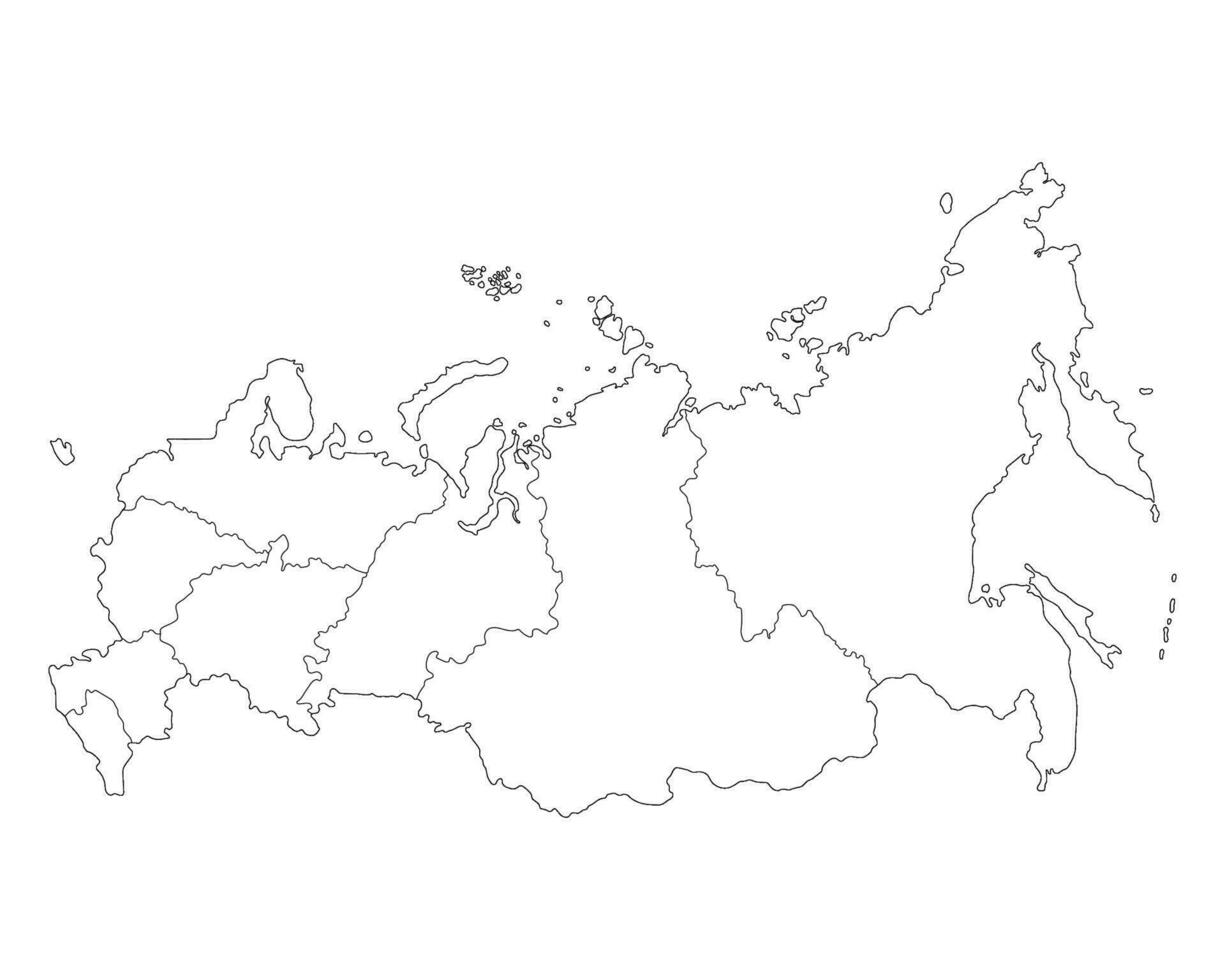 Rusia mapa en blanco color. mapa de Rusia. vector