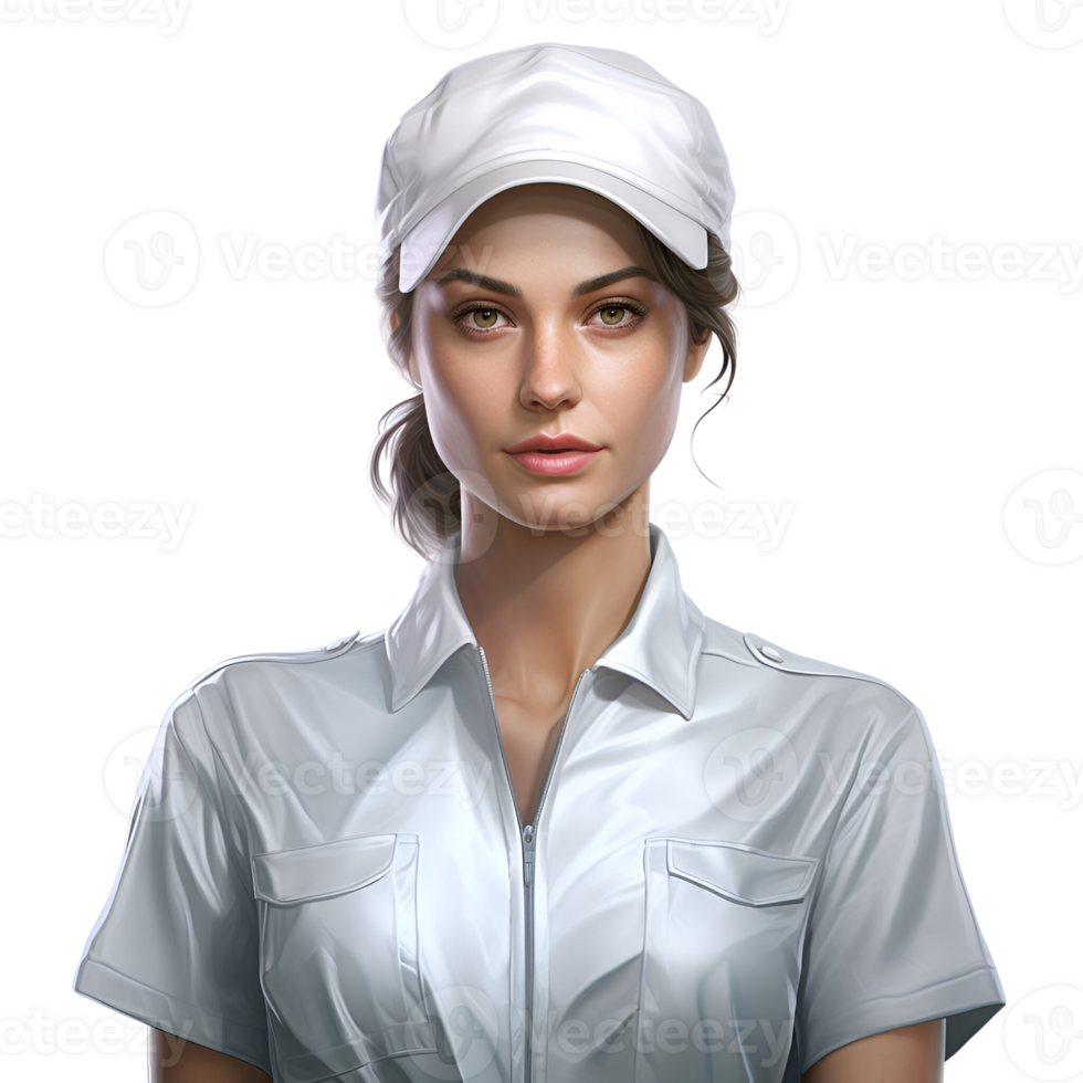 Beautiful Female Nurse Character No Background AI Generated png