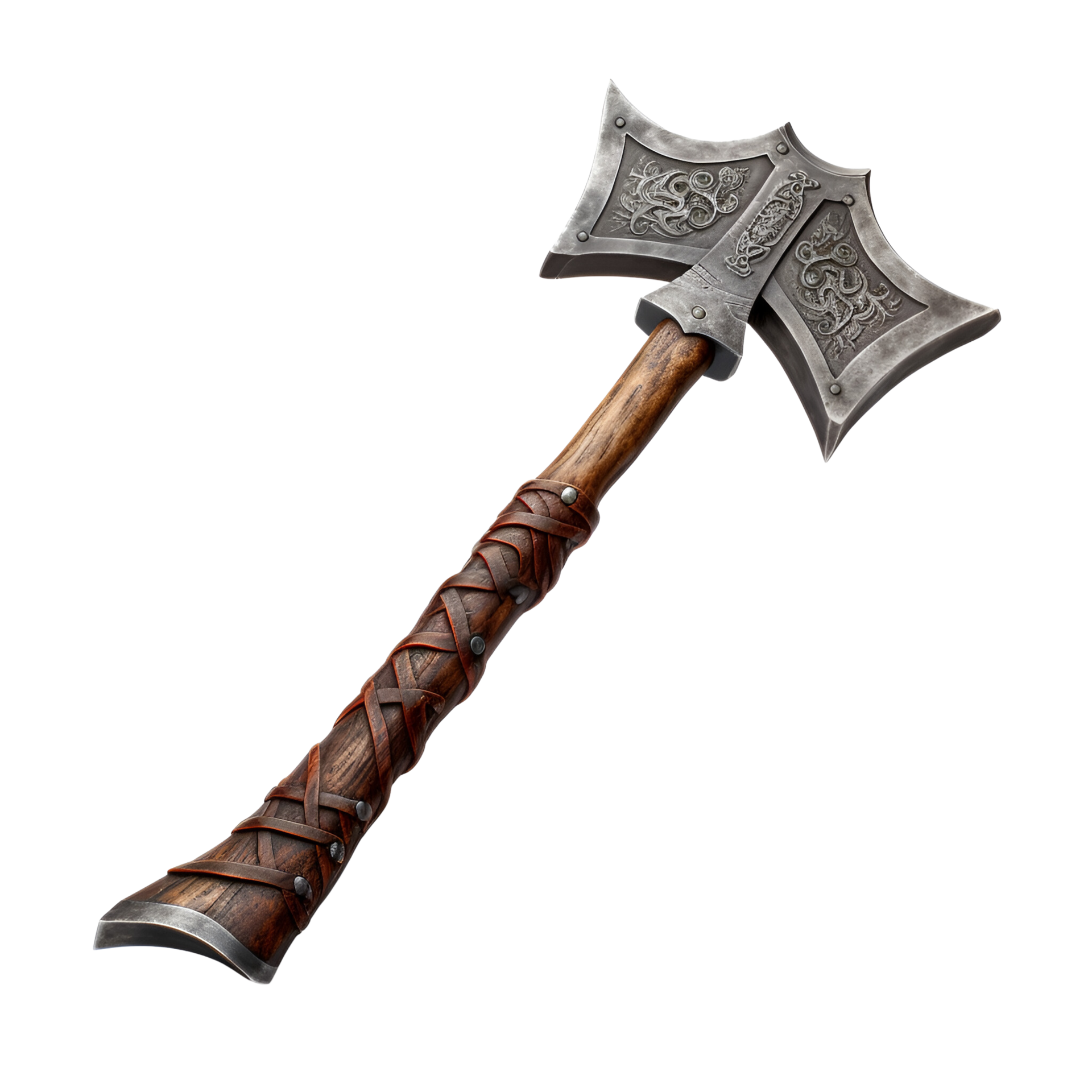 Medieval Style War Axe Fighting Axe Viking Axe No Background Applicable