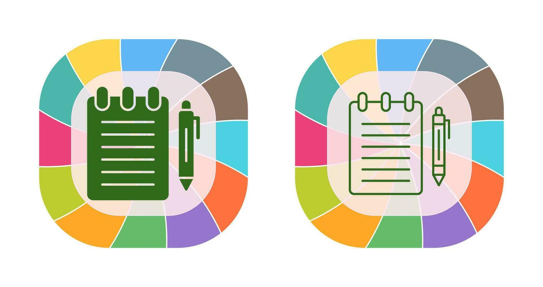 icono de vector de bloc de notas