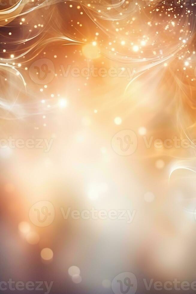 Abstract Christmas background with empty space. Smoke, bokeh lights. Copy space for your text. Merry Xmas, Happy New Year. Festive vertical backdrop. Generative AI. photo