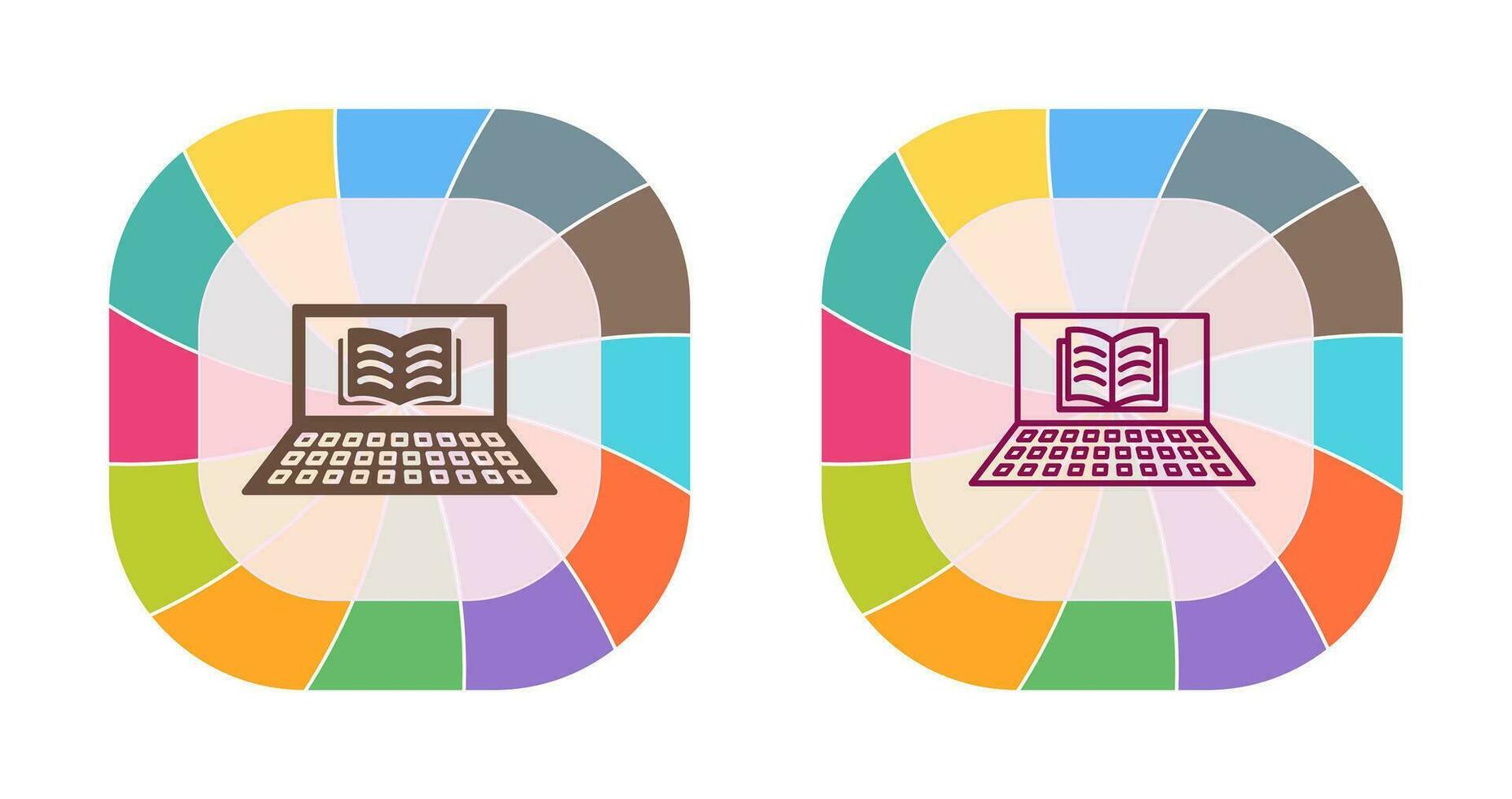 Unique Online Books Vector Icon