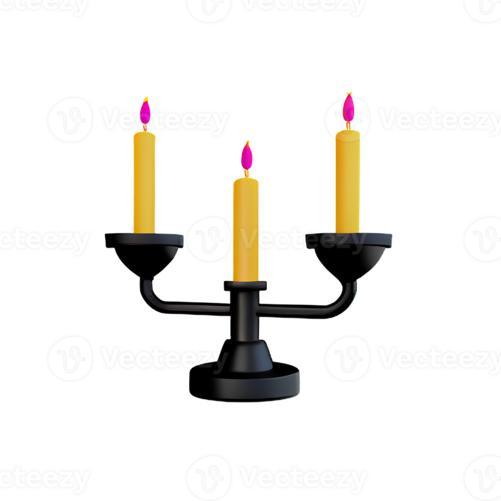 candlestick 3d rendering icon illustration png