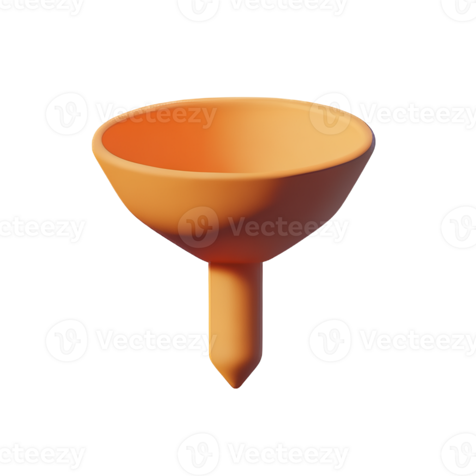 funnel 3d rendering icon illustration png