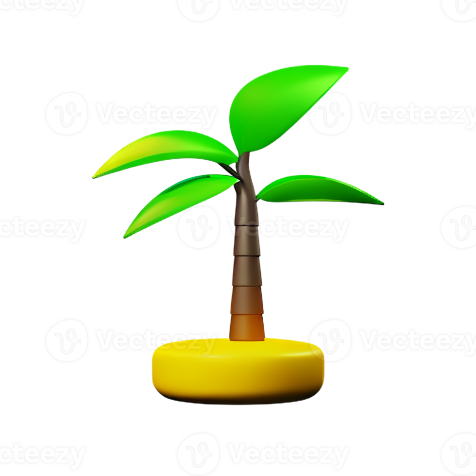 banana tree 3d rendering icon illustration png