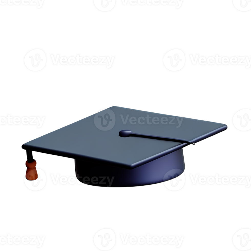 graduation hat 3d rendering icon illustration png