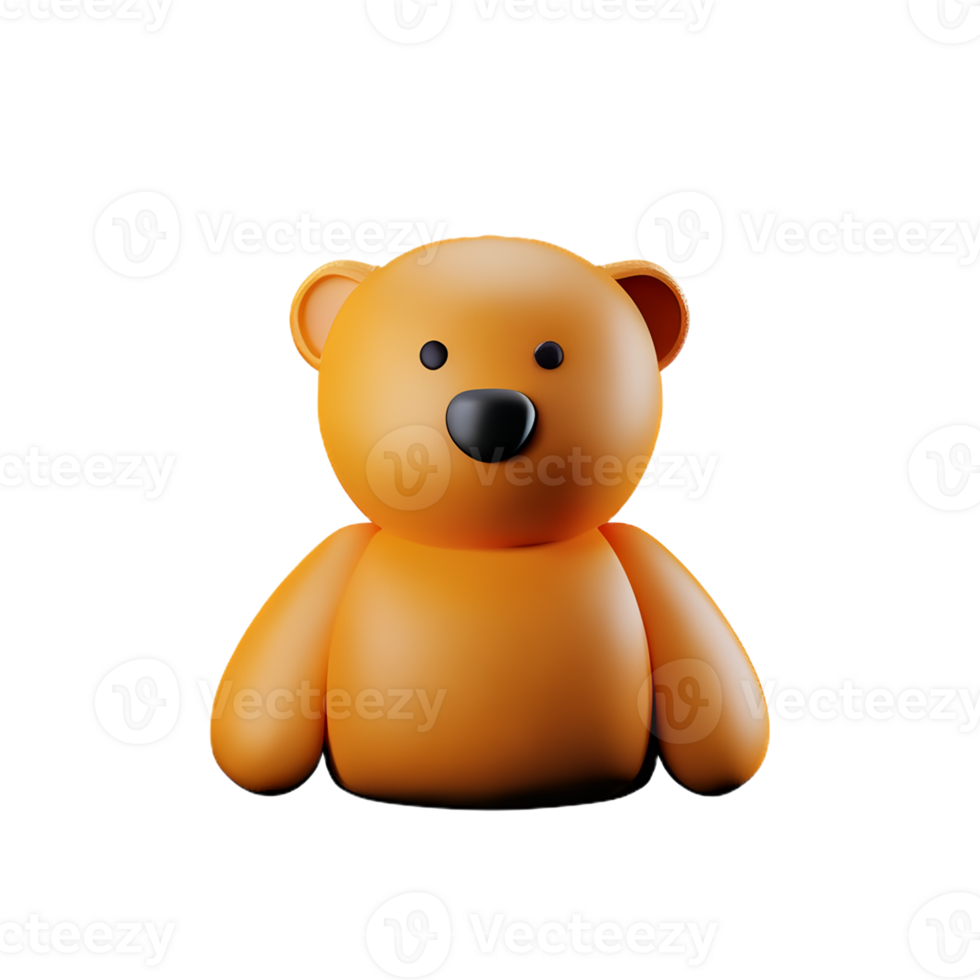 teddy 3d rendering icon illustration png