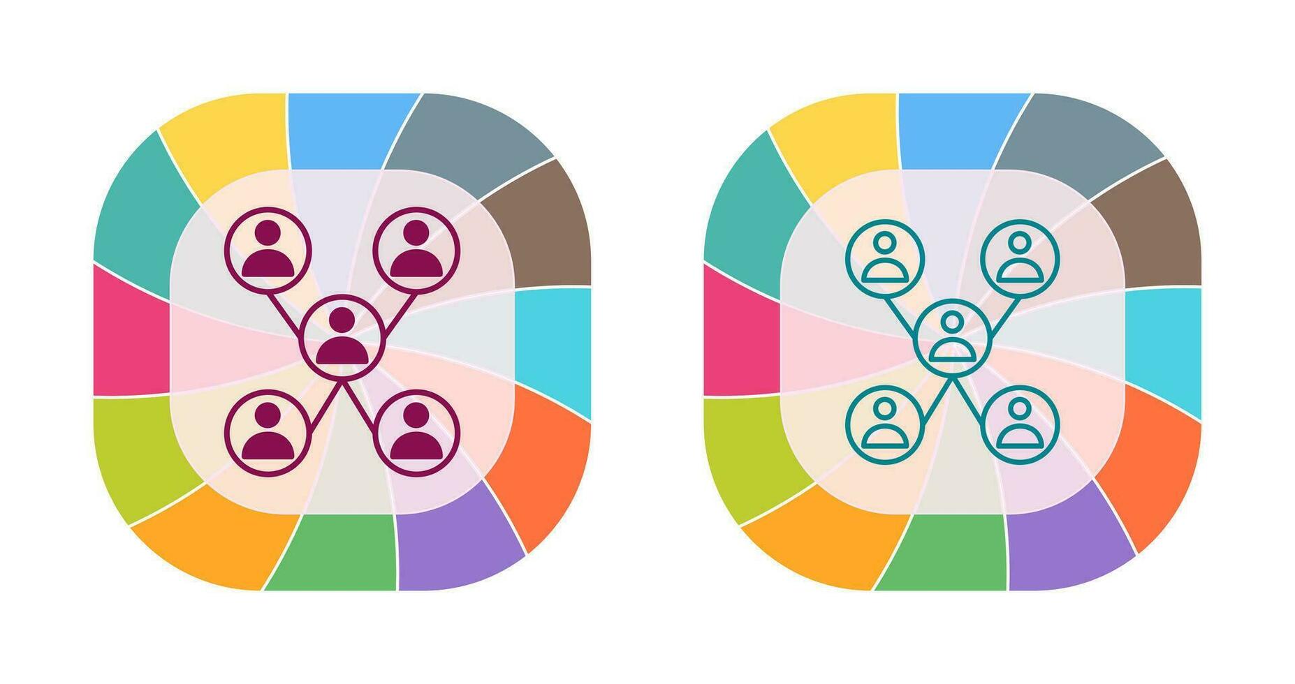 Unique Company Network Vector Icon