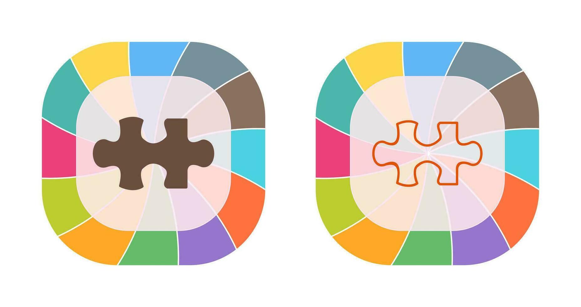 Unique Puzzle Piece Vector Icon