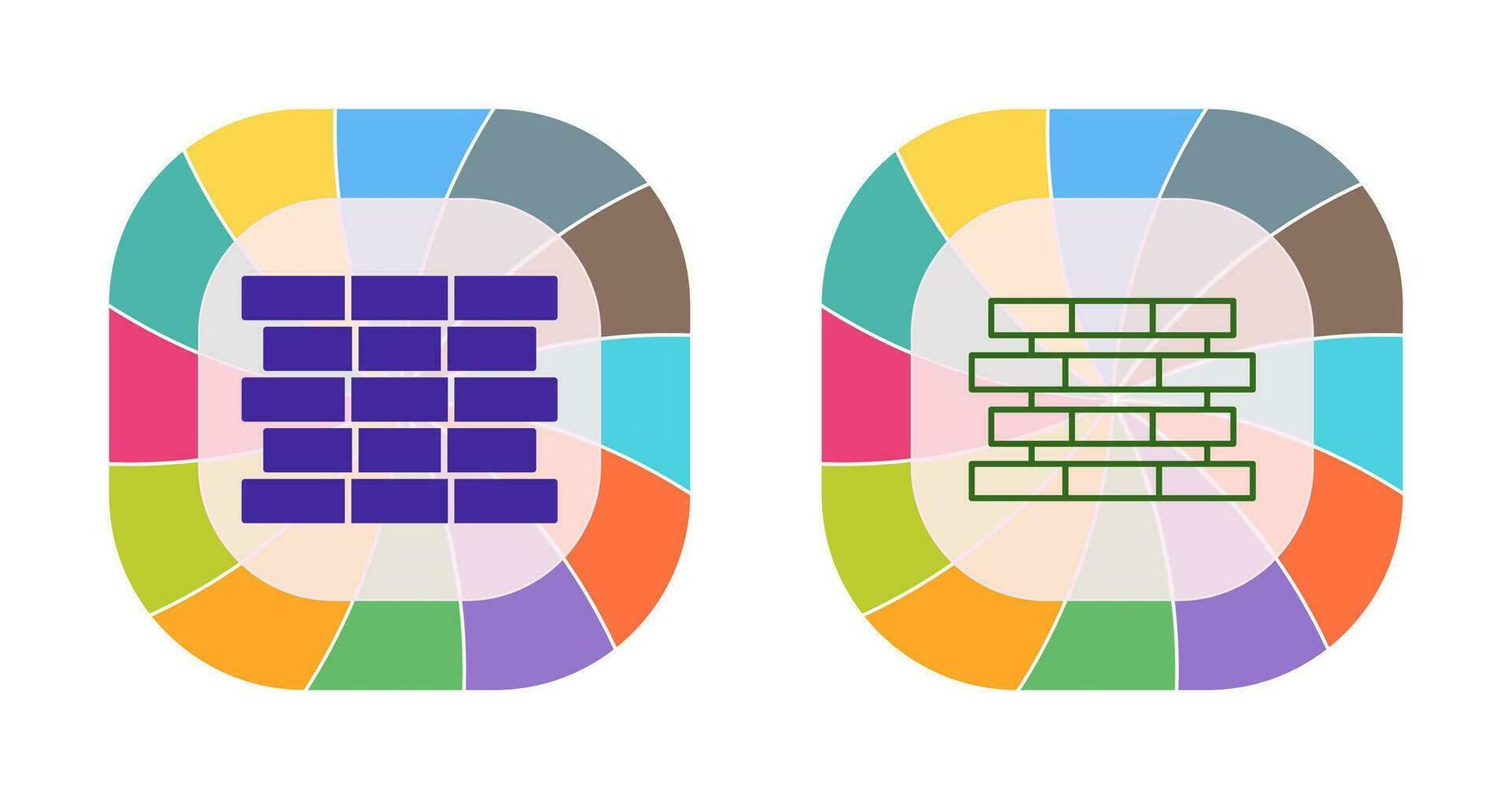 Unique Bricks Vector Icon