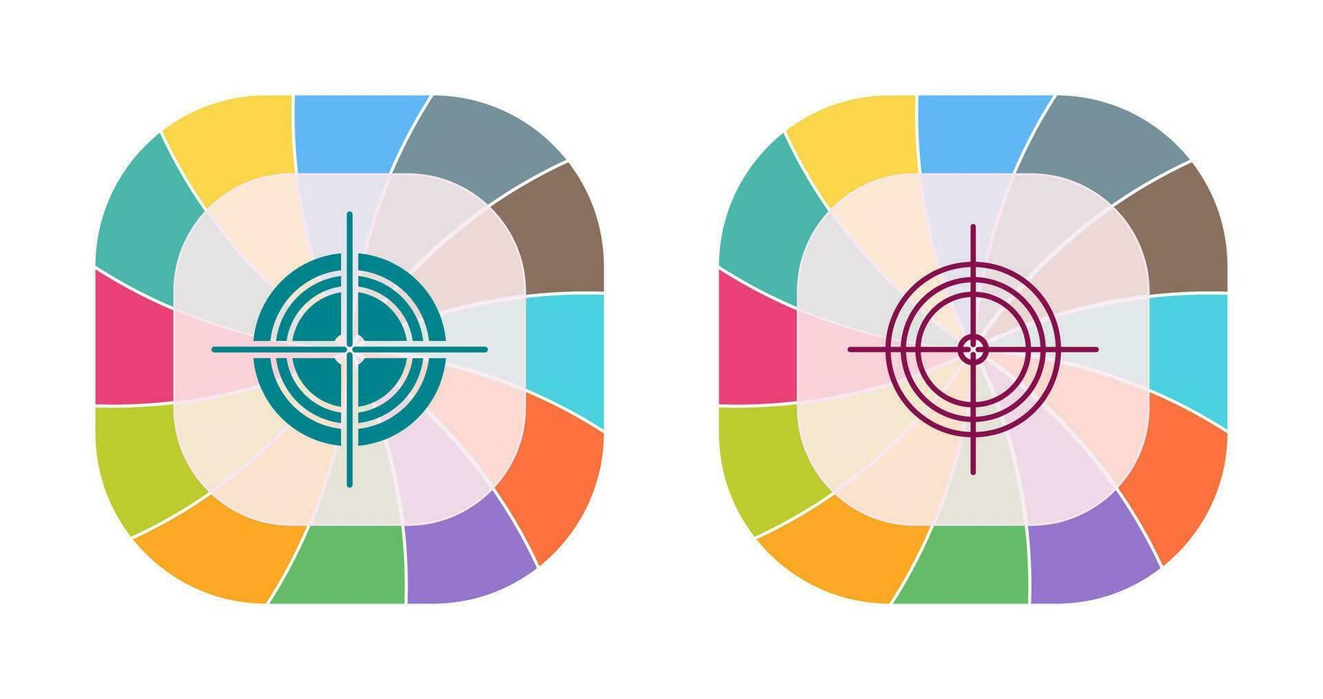 Unique Target Vector Icon