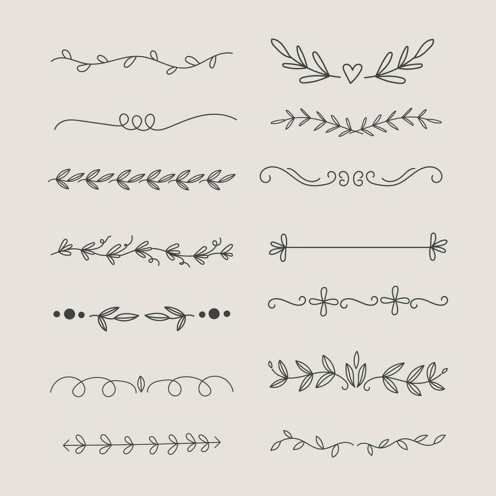 ornamental elements Rule Lines collection vector