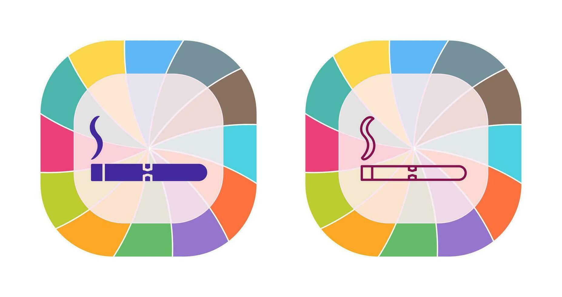 icono de vector de cigarro encendido único