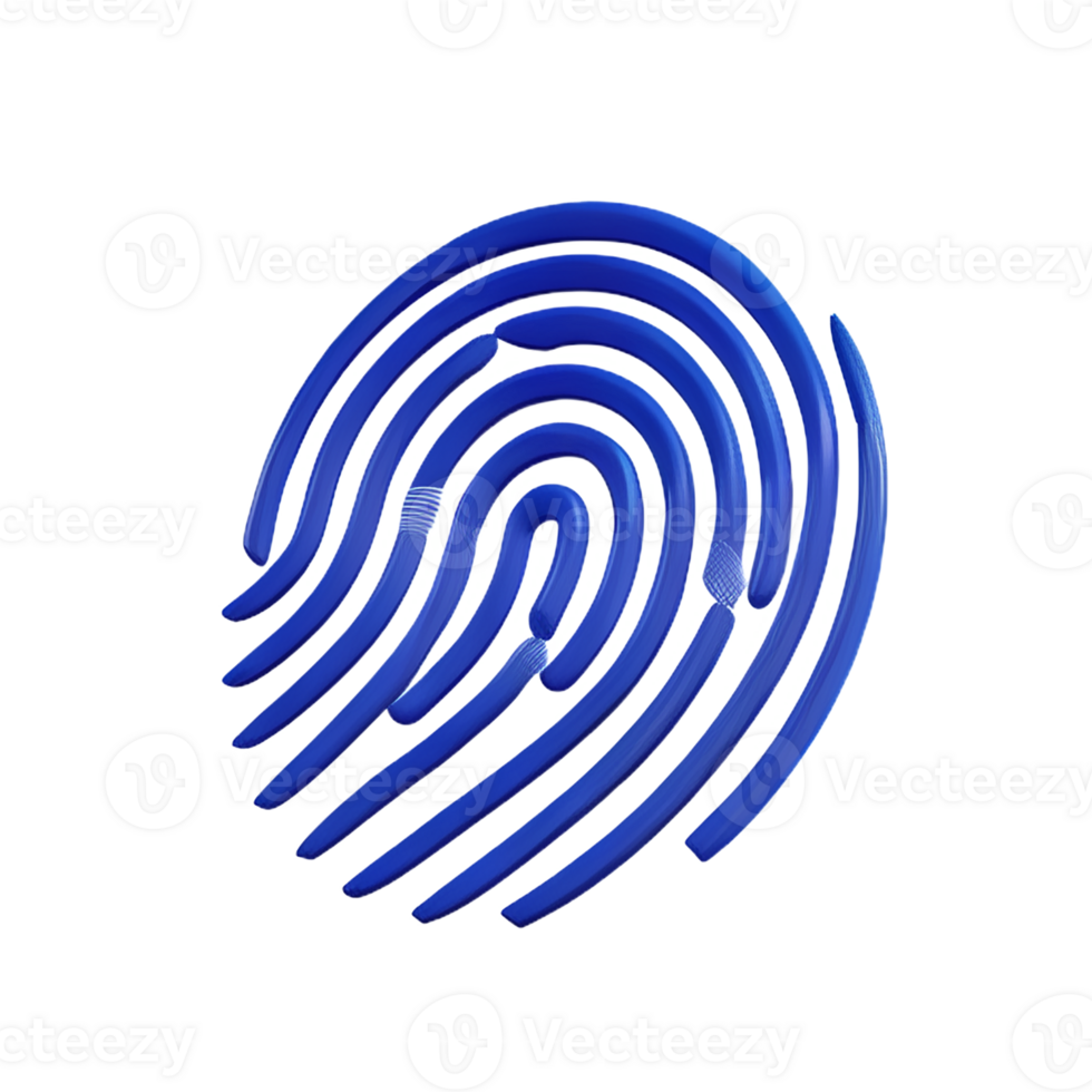 fingerprint 3d rendering icon illustration png