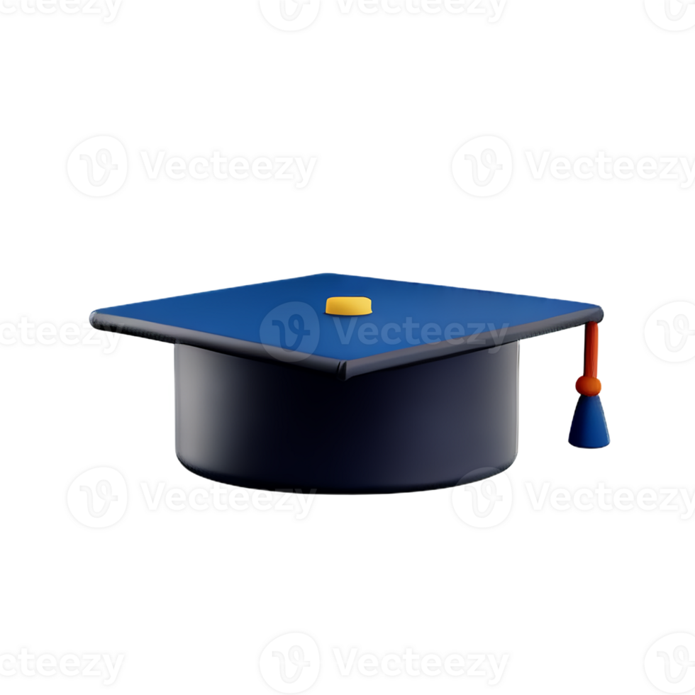 graduation hat 3d rendering icon illustration png