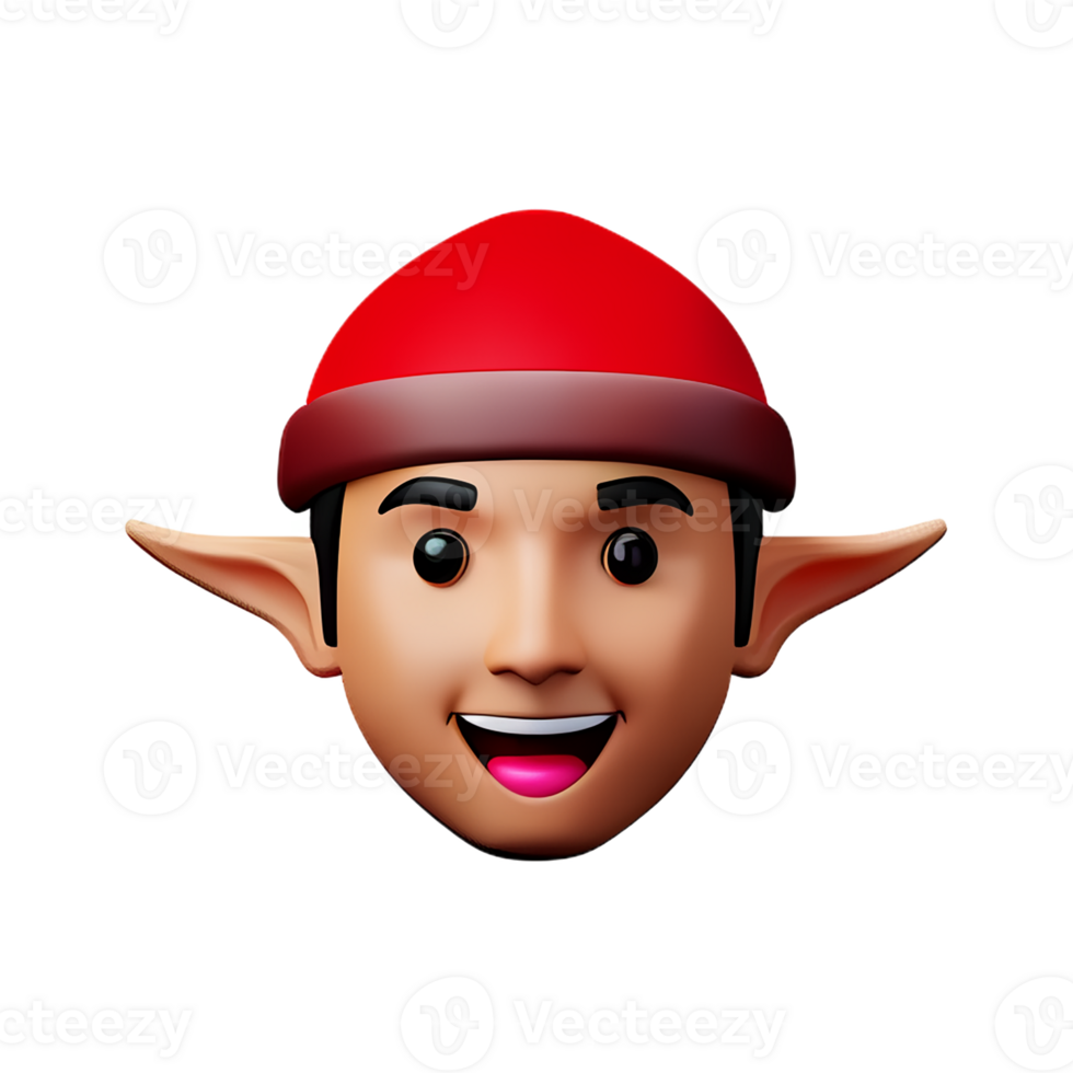 elf face 3d rendering icon illustration png
