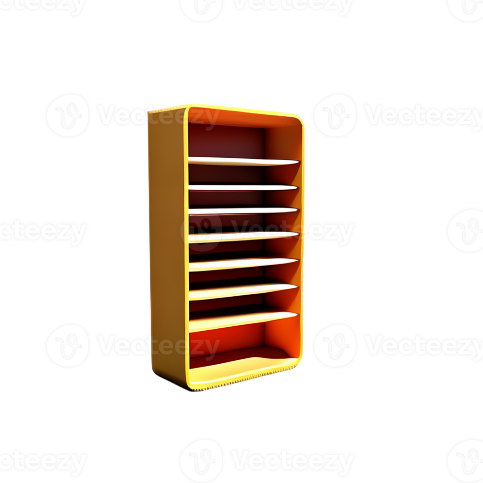 bookshelf 3d rendering icon illustration png