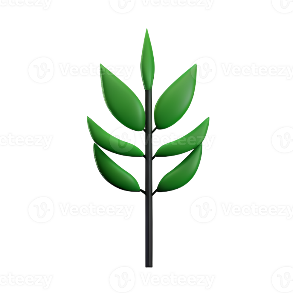 fern 3d rendering icon illustration png