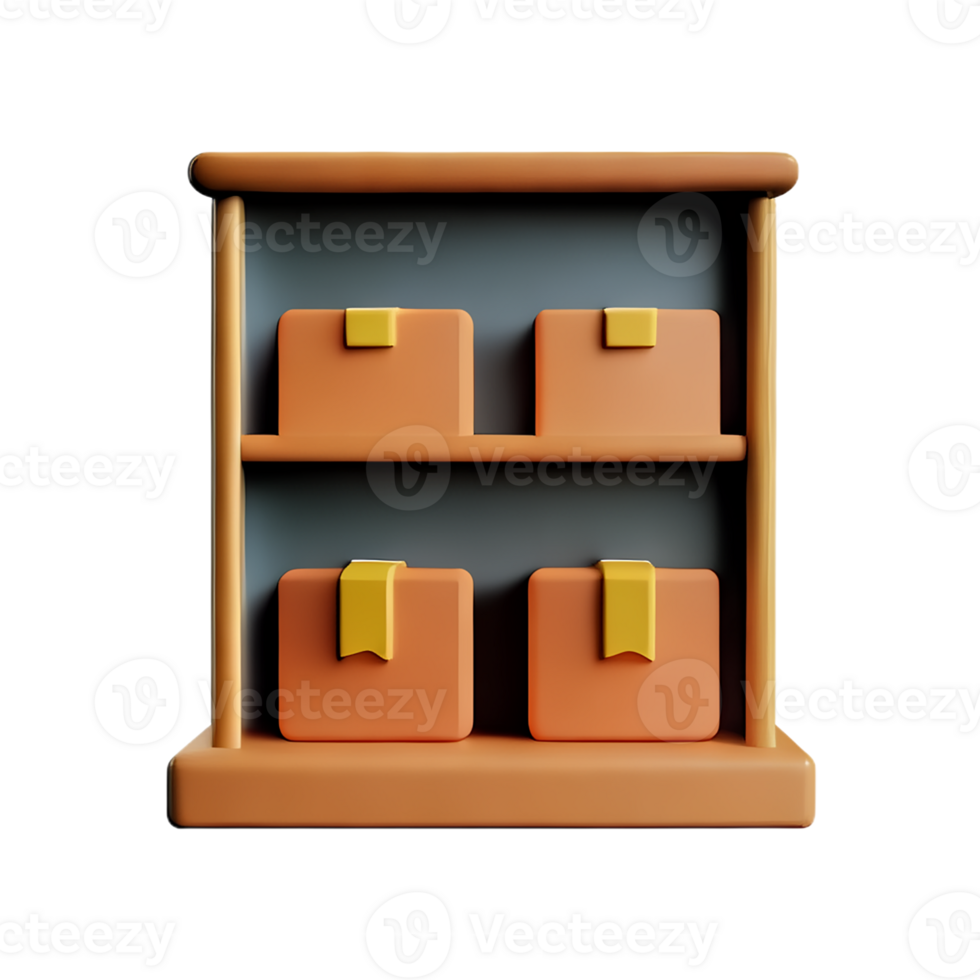 bookshelf 3d rendering icon illustration png