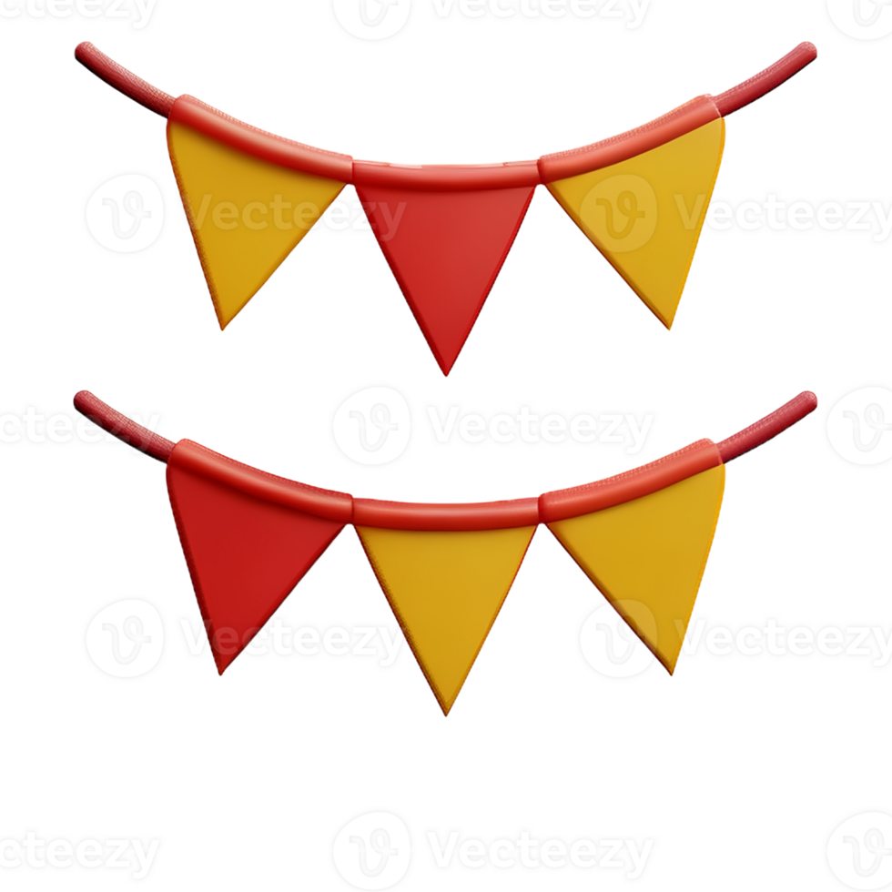 bunting 3d rendering icon illustration png