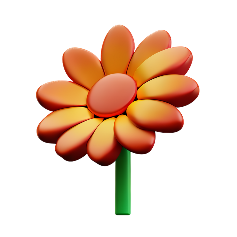 vintage flower 3d rendering icon illustration png