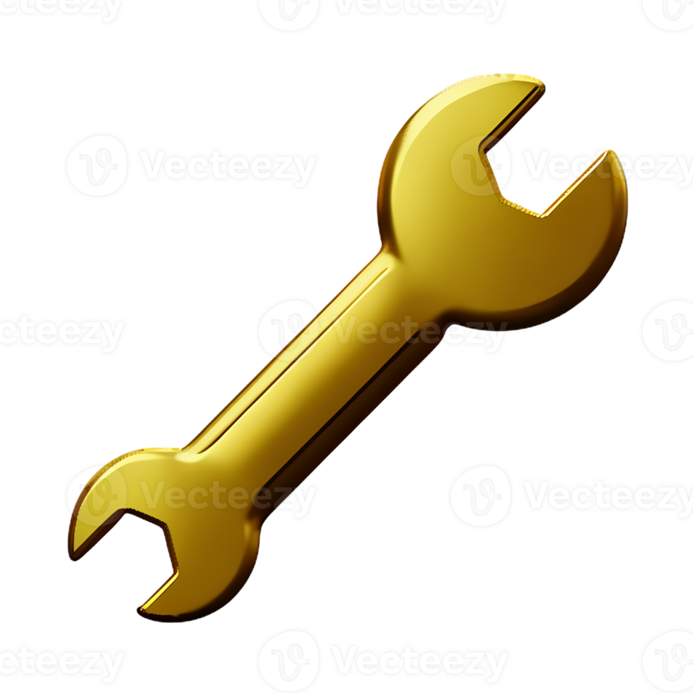 wrench 3d rendering icon illustration png