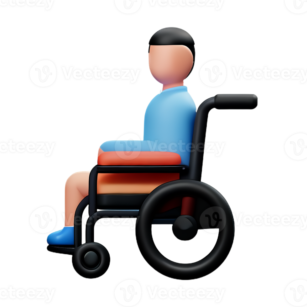 wheelchair 3d rendering icon illustration png