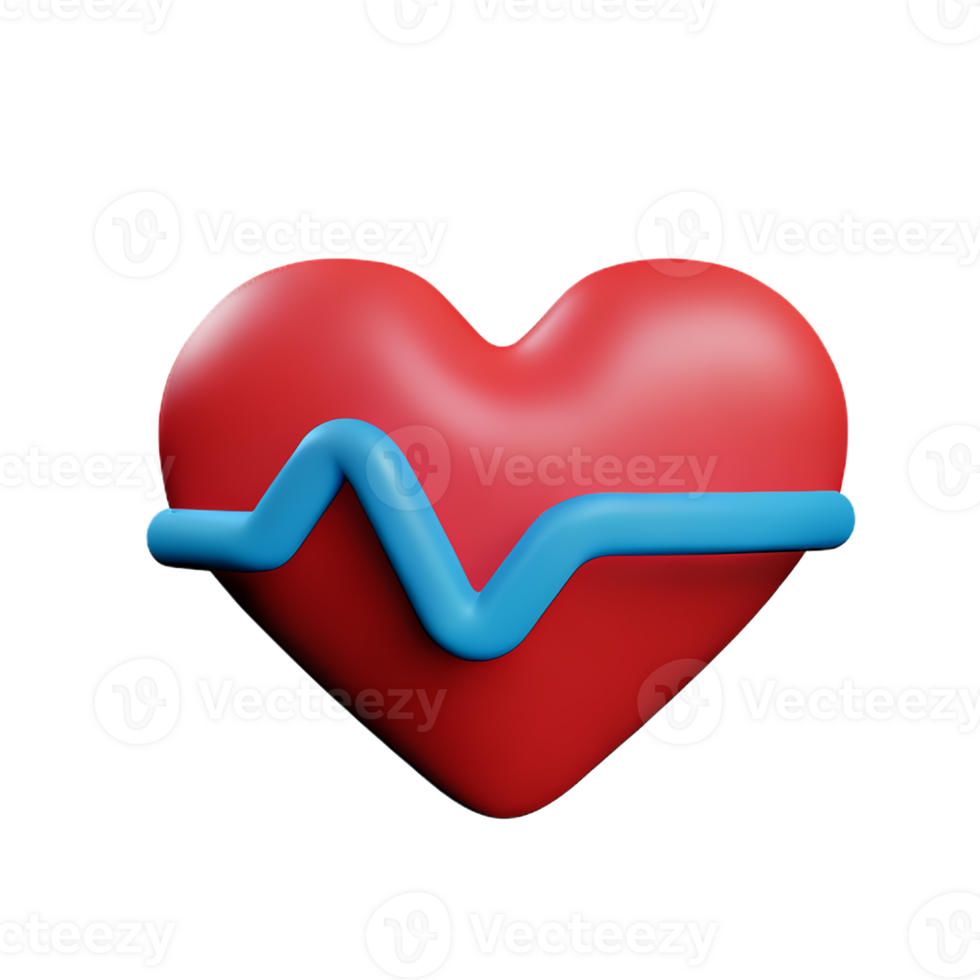 heartbeat 3d rendering icon illustration png