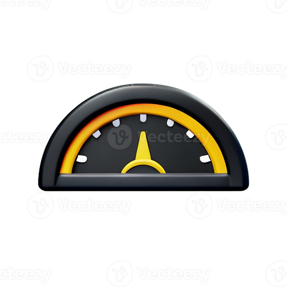speedometer 3d rendering icon illustration png