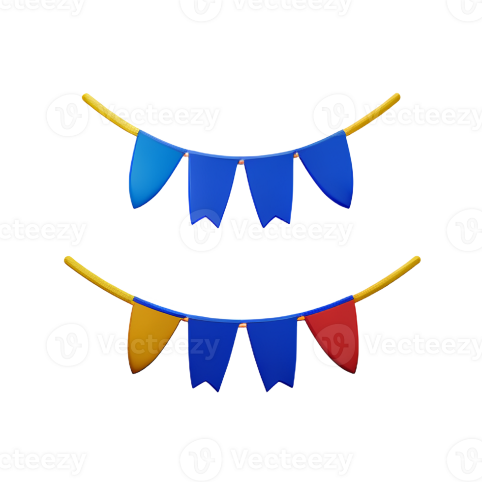 bunting 3d rendering icon illustration png
