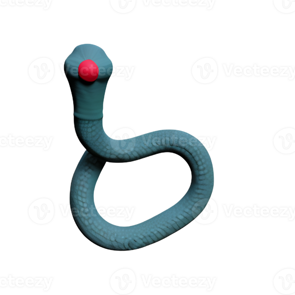 python snake 3d rendering icon illustration png
