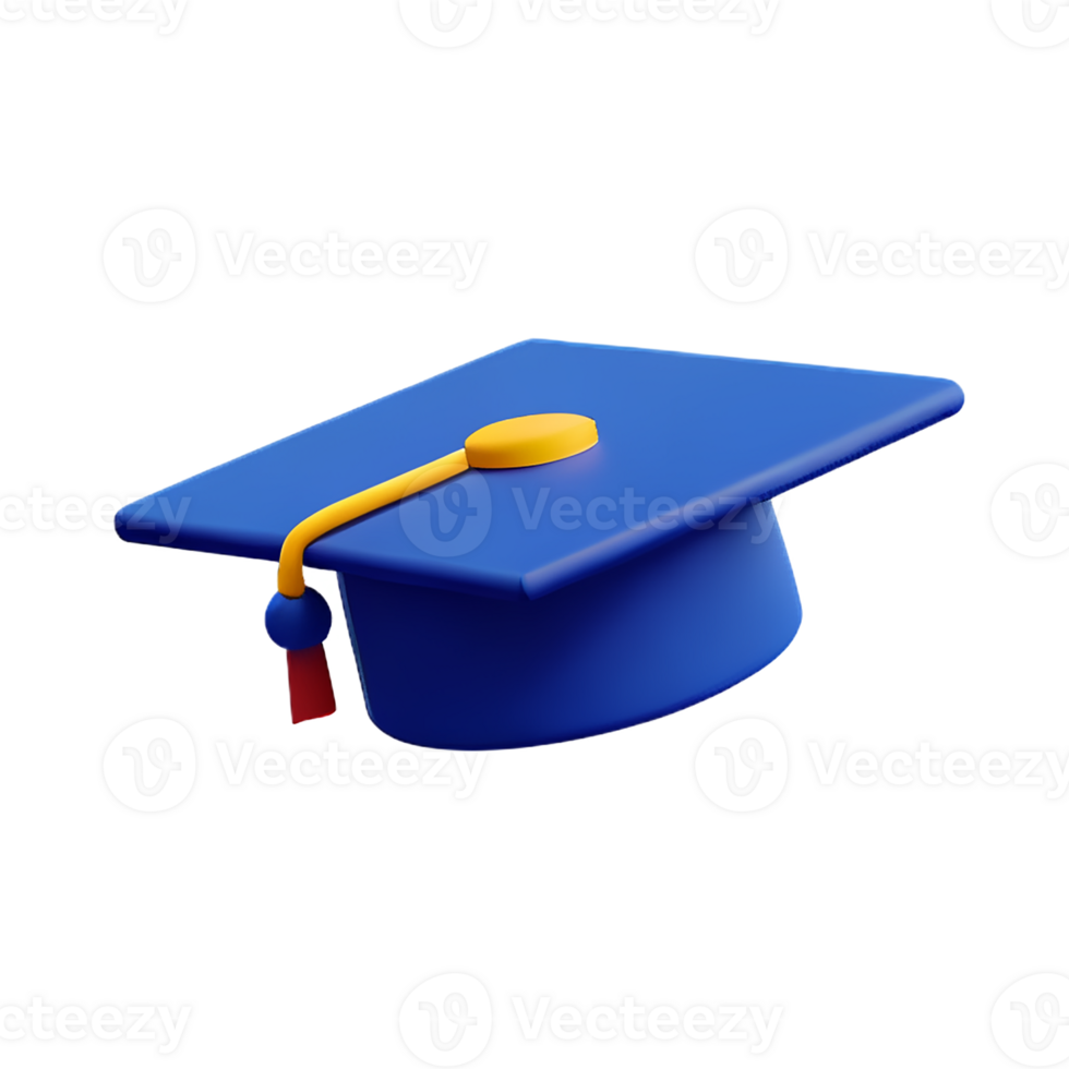 graduation hat 3d rendering icon illustration png
