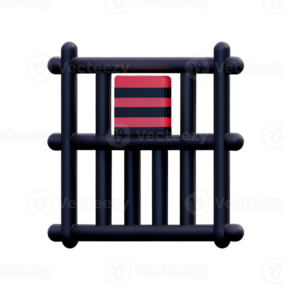 jail 3d rendering icon illustration png