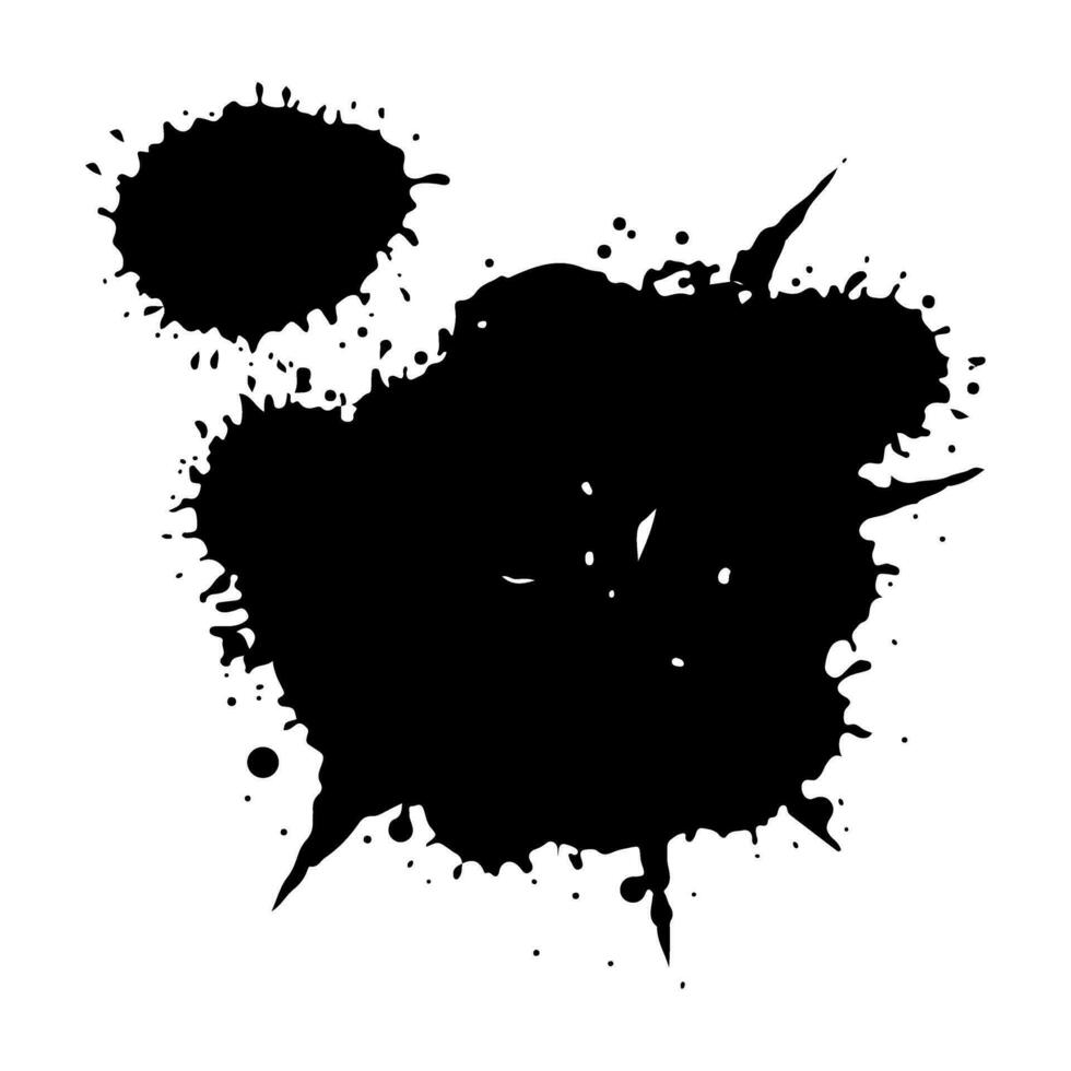 Black splash collection. Ink stain. Spray paint the shape with stain. Set of spray paint elements. black ink splash lines and drops. Paint brush, stroke vector set. Spray paint the shape with stain.