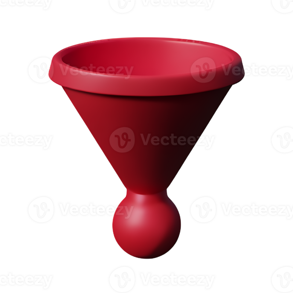 funnel 3d rendering icon illustration png